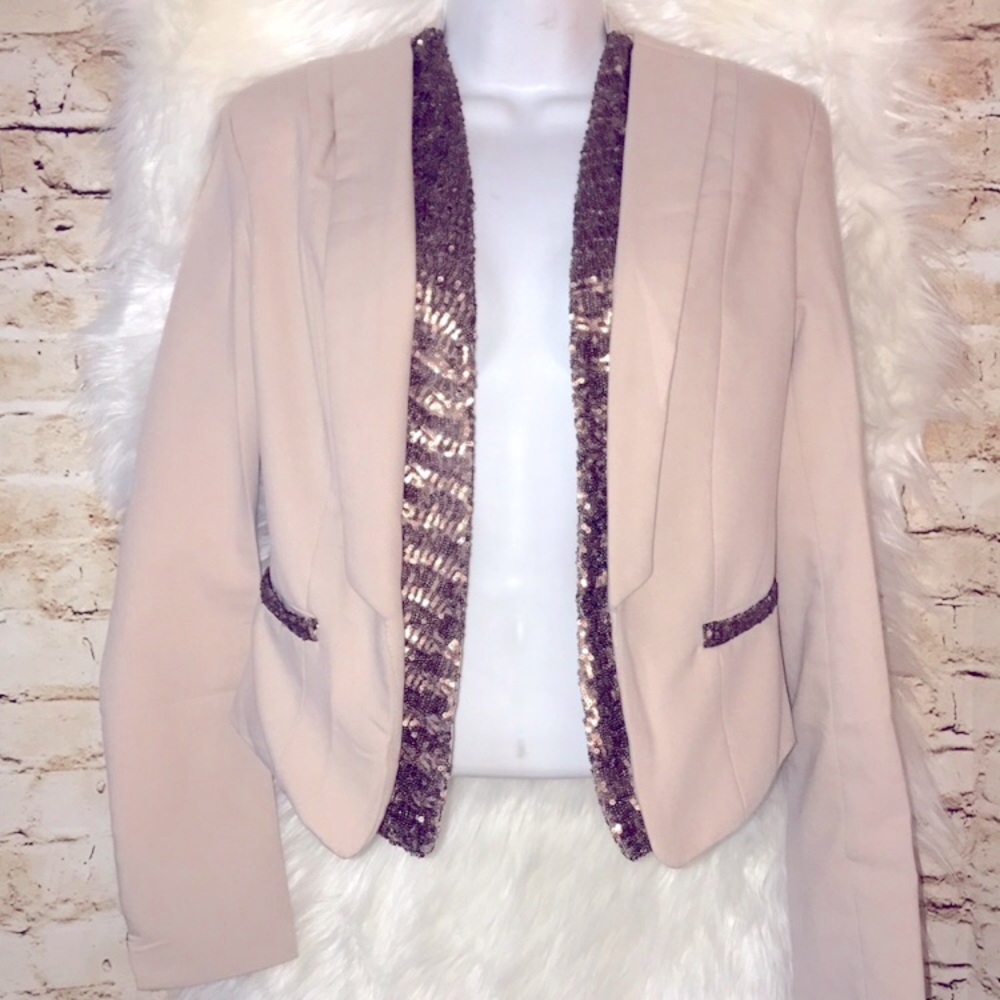 Rose Gold Sequin Blazer, excellent condition.